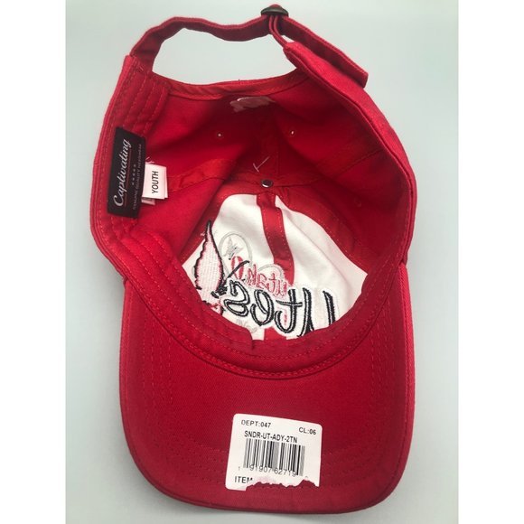 Captivating Headwear Utah Utes Hat Cap Youth Red Butterfly Embroidered Kids - Picture 6 of 10